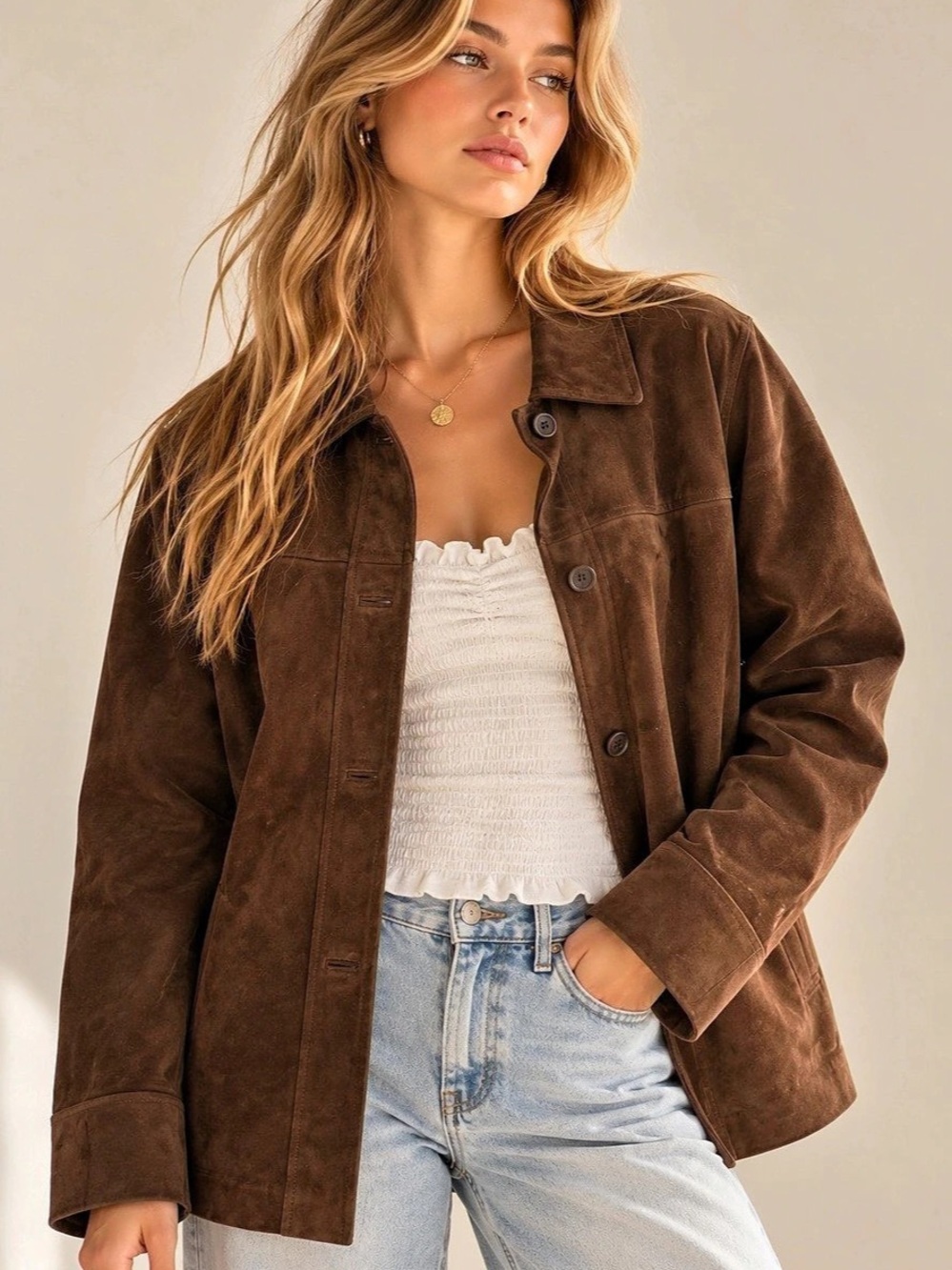 Coach Vintage Y2K Leather Trench Coat Brown Small